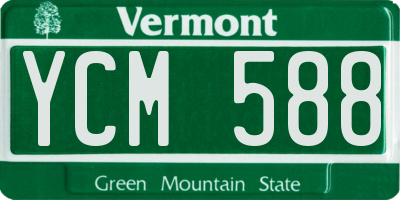 VT license plate YCM588
