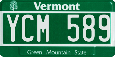 VT license plate YCM589