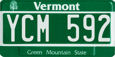 VT license plate YCM592