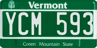 VT license plate YCM593