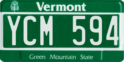 VT license plate YCM594