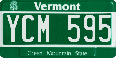 VT license plate YCM595