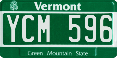 VT license plate YCM596