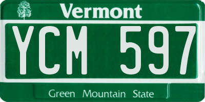 VT license plate YCM597