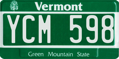 VT license plate YCM598