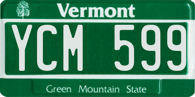 VT license plate YCM599