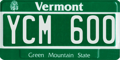 VT license plate YCM600