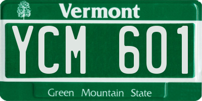 VT license plate YCM601