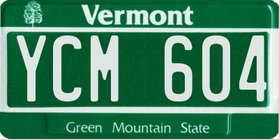 VT license plate YCM604