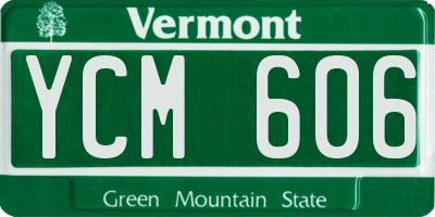 VT license plate YCM606