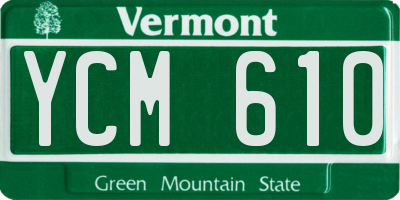 VT license plate YCM610
