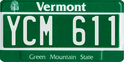 VT license plate YCM611