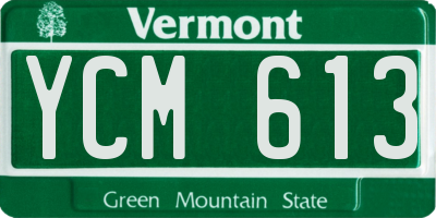 VT license plate YCM613