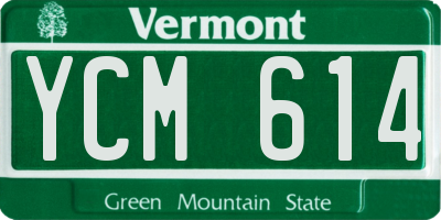 VT license plate YCM614