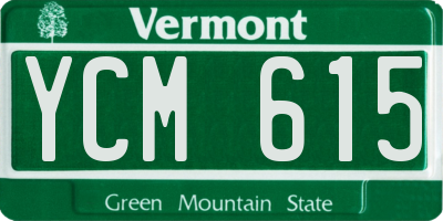 VT license plate YCM615