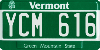 VT license plate YCM616