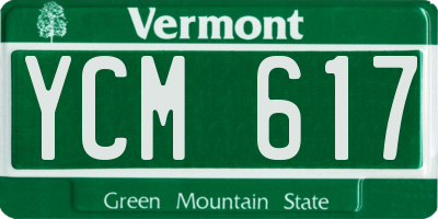 VT license plate YCM617