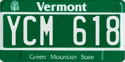 VT license plate YCM618