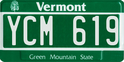 VT license plate YCM619