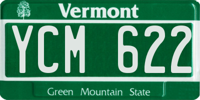 VT license plate YCM622