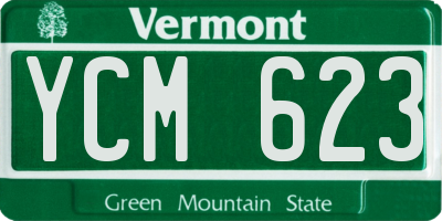 VT license plate YCM623