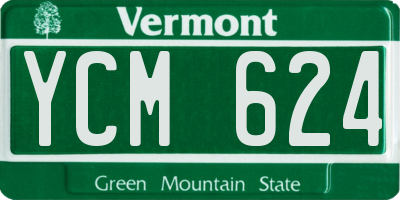 VT license plate YCM624