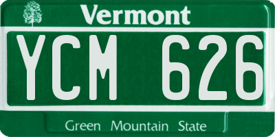 VT license plate YCM626