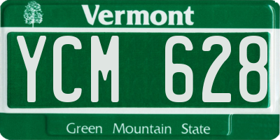 VT license plate YCM628
