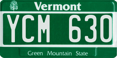 VT license plate YCM630