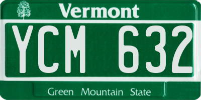VT license plate YCM632