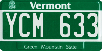 VT license plate YCM633