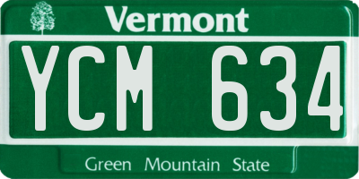 VT license plate YCM634