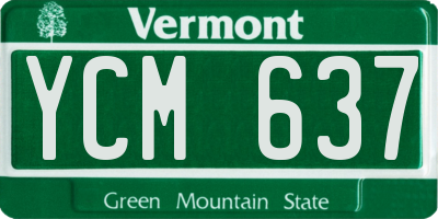 VT license plate YCM637