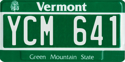 VT license plate YCM641