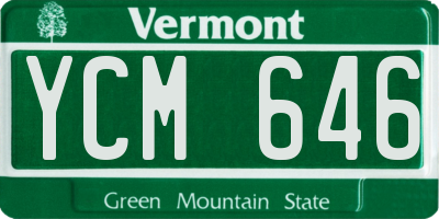 VT license plate YCM646