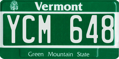 VT license plate YCM648