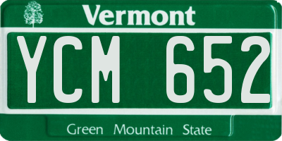 VT license plate YCM652