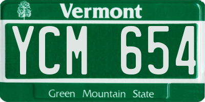 VT license plate YCM654