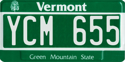 VT license plate YCM655