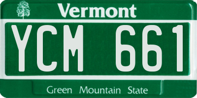 VT license plate YCM661
