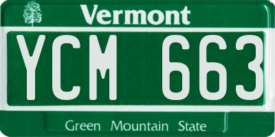 VT license plate YCM663