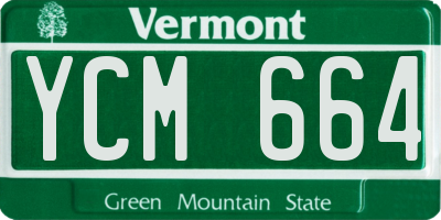 VT license plate YCM664