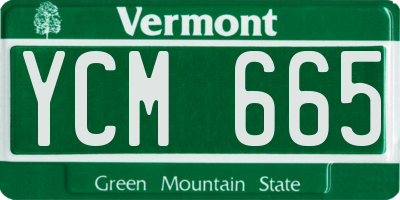 VT license plate YCM665