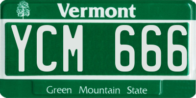 VT license plate YCM666