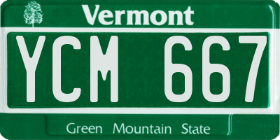 VT license plate YCM667