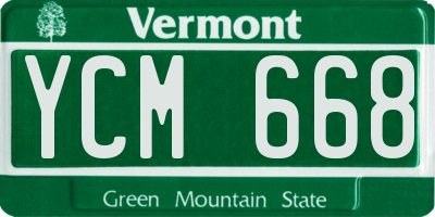 VT license plate YCM668