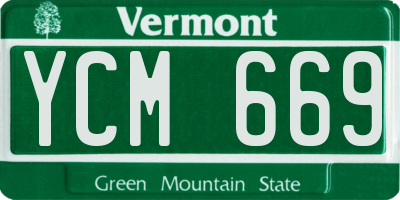 VT license plate YCM669