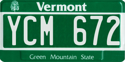 VT license plate YCM672