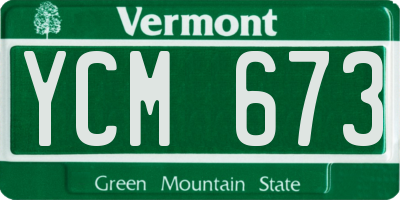 VT license plate YCM673