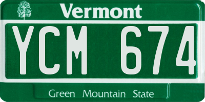 VT license plate YCM674